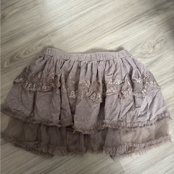 Dresses & Skirts - Women's Taupe Layered Lace Tulle Skirt